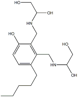 2,3-Bis[[(1,2-dihydroxyethyl)amino]methyl]-4-pentylphenol 结构式