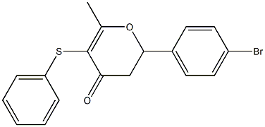 2-(p-Bromophenyl)-6-methyl-5-phenylthio-2,3-dihydro-4H-pyran-4-one 结构式