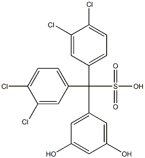 Bis(3,4-dichlorophenyl)(3,5-dihydroxyphenyl)methanesulfonic acid 结构式