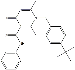 1-(4-tert-Butylbenzyl)-1,4-dihydro-2,6-dimethyl-N-phenyl-4-oxopyridine-3-carboxamide 结构式