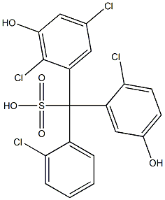 (2-Chlorophenyl)(2-chloro-5-hydroxyphenyl)(2,5-dichloro-3-hydroxyphenyl)methanesulfonic acid 结构式