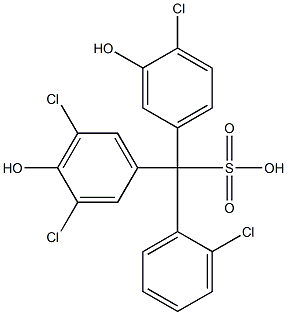 (2-Chlorophenyl)(4-chloro-3-hydroxyphenyl)(3,5-dichloro-4-hydroxyphenyl)methanesulfonic acid 结构式