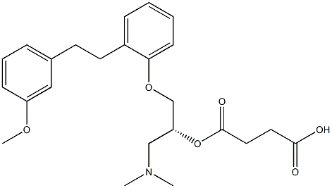 Succinic acid hydrogen 1-[(2R)-3-(dimethylamino)-1-[2-[2-(3-methoxyphenyl)ethyl]phenoxy]propan-2-yl] ester 结构式