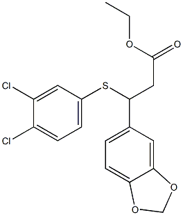 3-[(3,4-Dichlorophenyl)thio]-3-(1,3-benzodioxol-5-yl)propionic acid ethyl ester 结构式