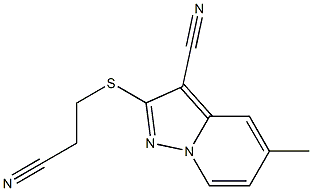 2-[(2-Cyanoethyl)thio]-5-methylpyrazolo[1,5-a]pyridine-3-carbonitrile 结构式