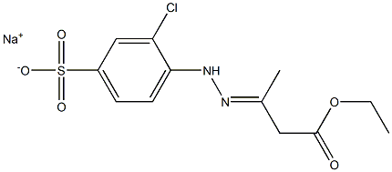 3-Chloro-4-[N'-(2-ethoxycarbonyl-1-methylethylidene)hydrazino]benzenesulfonic acid sodium salt 结构式