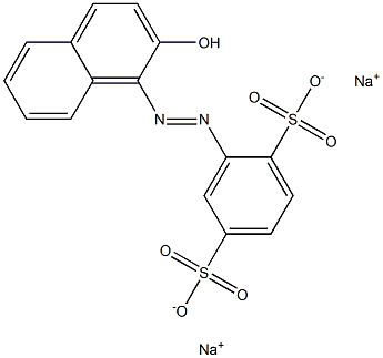 2-[(2-Hydroxy-1-naphthalenyl)azo]benzene-1,4-disulfonic acid disodium salt 结构式