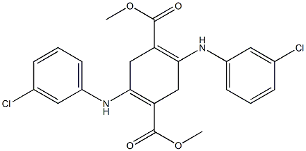 2,5-Bis(3-chloroanilino)-3,6-dihydroterephthalic acid dimethyl ester 结构式