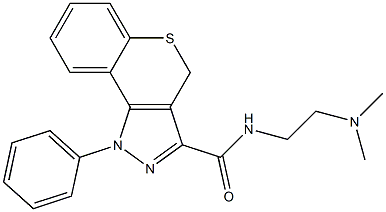N-[2-(Dimethylamino)ethyl]-1-phenyl-4H-[1]benzothiopyrano[4,3-c]pyrazole-3-carboxamide 结构式