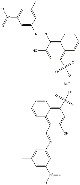 Bis[1-[(3-methyl-5-nitrophenyl)azo]-2-hydroxy-4-naphthalenesulfonic acid]barium salt 结构式