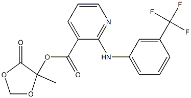 2-[(3-Trifluoromethylphenyl)amino]pyridine-3-carboxylic acid 5-methyl-4-oxo-1,3-dioxolan-5-yl ester 结构式