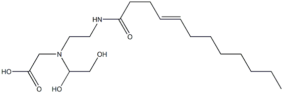 N-(1,2-Dihydroxyethyl)-N-[2-(4-dodecenoylamino)ethyl]aminoacetic acid 结构式