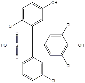 (3-Chlorophenyl)(2-chloro-5-hydroxyphenyl)(3,5-dichloro-4-hydroxyphenyl)methanesulfonic acid 结构式