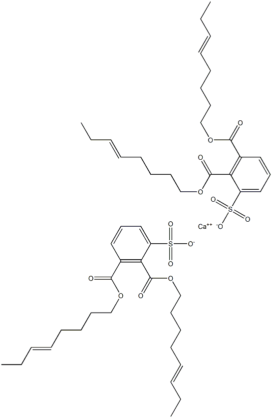 Bis[2,3-di(5-octenyloxycarbonyl)benzenesulfonic acid]calcium salt 结构式