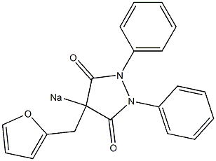 4-Furfuryl-1,2-diphenyl-4-sodio-3,5-pyrazolidinedione 结构式