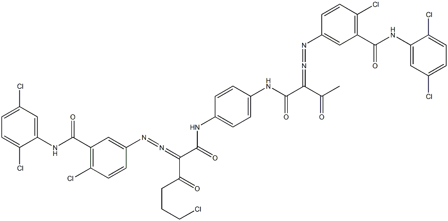 3,3'-[2-(2-Chloroethyl)-1,4-phenylenebis[iminocarbonyl(acetylmethylene)azo]]bis[N-(2,5-dichlorophenyl)-6-chlorobenzamide] 结构式