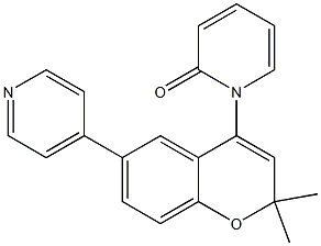 6-(4-Pyridyl)-4-(2-oxo-1,2-dihydropyridine-1-yl)-2,2-dimethyl-2H-1-benzopyran 结构式