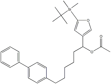 Acetic acid 1-[5-(tert-butyldimethylsilyl)-3-furyl]-6-(biphenyl-4-yl)hexyl ester 结构式