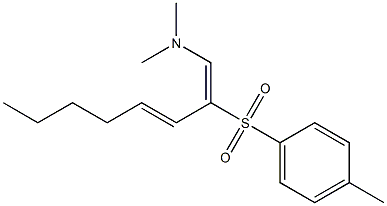 (1E,3E)-N,N-Dimethyl-2-(p-tolylsulfonyl)-1,3-octadien-1-amine 结构式