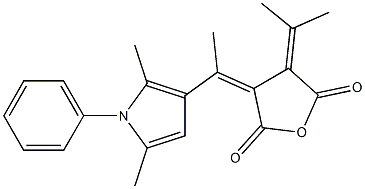 3-[1-(2,5-Dimethyl-1-phenyl-1H-pyrrole-3-yl)ethylidene]-4-isopropylidenetetrahydrofuran-2,5-dione 结构式