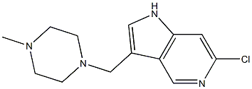 6-Chloro-3-[(4-methyl-1-piperazinyl)methyl]-1H-pyrrolo[3,2-c]pyridine 结构式