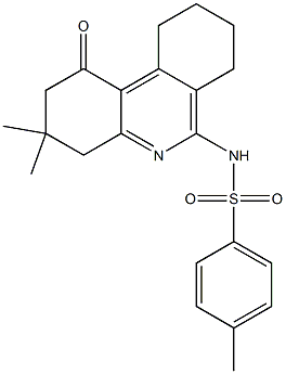 3,4,7,8,9,10-Hexahydro-6-(tosylamino)-3,3-dimethylbenzo[c]quinolin-1(2H)-one 结构式