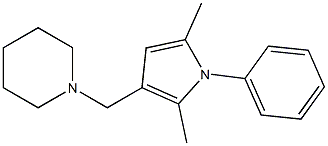 3-(Piperidinomethyl)-1-(phenyl)-2,5-dimethyl-1H-pyrrole 结构式