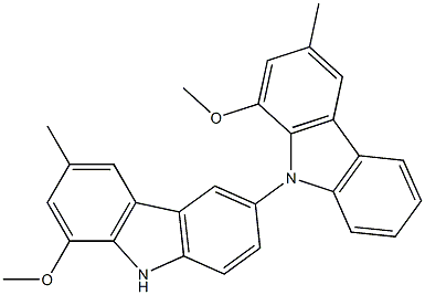 1,1'-Dimethoxy-3,3'-dimethyl-6,9'-bi[9H-carbazole] 结构式