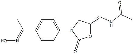 (5S)-5-Acetylaminomethyl-3-[4-(1-hydroxyiminoethyl)phenyl]oxazolidin-2-one 结构式