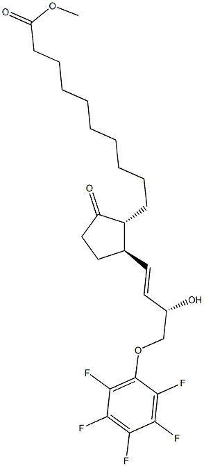 (13E,15S)-1-[2-(Methoxycarbonyl)ethyl]-15-hydroxy-16-(pentafluorophenoxy)-17,18,19,20-tetranorprost-13-en-9-one 结构式