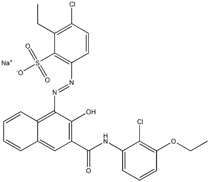 3-Chloro-2-ethyl-6-[[3-[[(2-chloro-3-ethoxyphenyl)amino]carbonyl]-2-hydroxy-1-naphtyl]azo]benzenesulfonic acid sodium salt 结构式