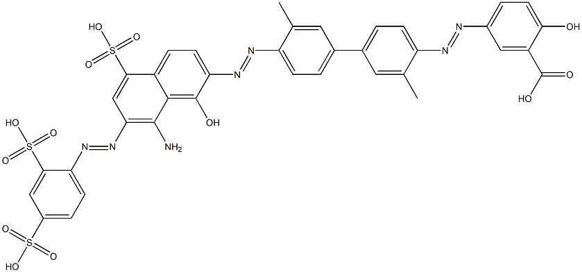 5-[[4'-[[8-Amino-7-[(2,4-disulfophenyl)azo]-1-hydroxy-5-sulfo-2-naphtyl]azo]-3,3'-dimethyl-1,1'-biphenyl-4-yl]azo]-2-hydroxybenzoic acid 结构式