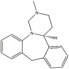 (4aS)-1,2,3,4,4a,9-Hexahydro-2-methyldibenzo[c,f]pyrimido[1,6-a]azepine 结构式