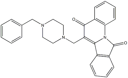 6-[(4-Benzylpiperazin-1-yl)methyl]isoindolo[2,1-a]quinoline-5,11(5H)-dione 结构式