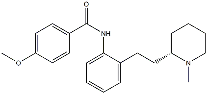 4-Methoxy-N-[2-[2-[(2S)-1-methyl-2-piperidinyl]ethyl]phenyl]benzamide 结构式