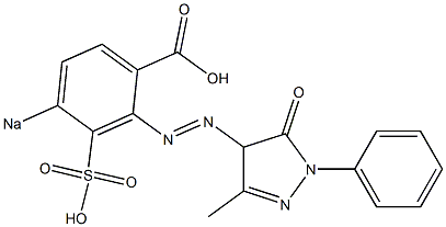 2-[(5-Oxo-4,5-dihydro-3-methyl-1-phenyl-1H-pyrazol-4-yl)azo]-4-sodiosulfobenzoic acid 结构式