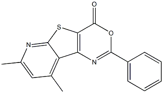 7,9-Dimethyl-2-phenyl-4H-pyrido[3',2':4,5]thieno[3,2-d][1,3]oxazin-4-one 结构式