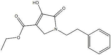 1-(2-Phenylethyl)-2,5-dihydro-4-hydroxy-5-oxo-1H-pyrrole-3-carboxylic acid ethyl ester 结构式