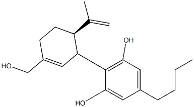 5-(Butyl)-2-[(2R)-2-(1-methylethenyl)-5-(hydroxymethyl)-5-cyclohexen-1-yl]benzene-1,3-diol 结构式