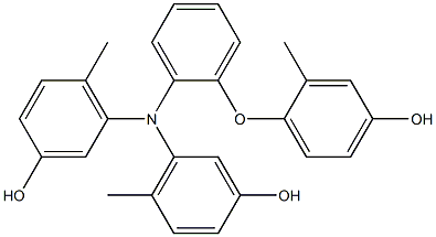 N,N-Bis(3-hydroxy-6-methylphenyl)-2-(4-hydroxy-2-methylphenoxy)benzenamine 结构式