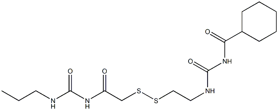 1-(Cyclohexylcarbonyl)-3-[2-[[(3-propylureido)carbonylmethyl]dithio]ethyl]urea 结构式