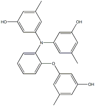 N,N-Bis(3-hydroxy-5-methylphenyl)-2-(3-hydroxy-5-methylphenoxy)benzenamine 结构式