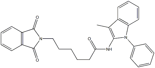 N-(1-Phenyl-3-methyl-1H-indol-2-yl)-6-(1,3-dioxoisoindolin-2-yl)hexanamide 结构式