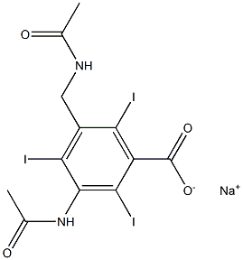 3-Acetylamino-5-acetylaminomethyl-2,4,6-triiodobenzoic acid sodium salt 结构式