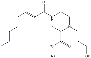 2-[N-(3-Hydroxypropyl)-N-[2-(2-octenoylamino)ethyl]amino]propionic acid sodium salt 结构式