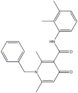 1-Benzyl-1,4-dihydro-2,6-dimethyl-N-(2,3-dimethylphenyl)-4-oxopyridine-3-carboxamide 结构式