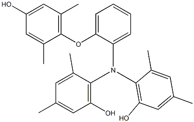 N,N-Bis(6-hydroxy-2,4-dimethylphenyl)-2-(4-hydroxy-2,6-dimethylphenoxy)benzenamine 结构式