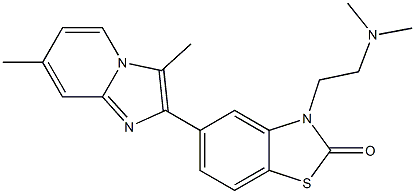 5-[3,7-Dimethylimidazo[1,2-a]pyridin-2-yl]-3-[2-(dimethylamino)ethyl]benzothiazol-2(3H)-one 结构式