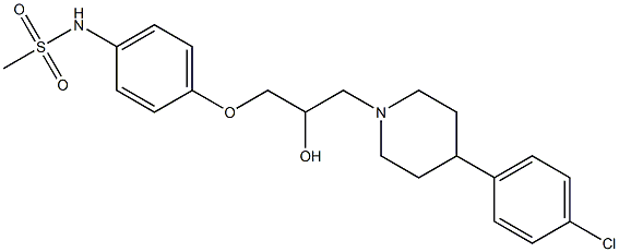 N-[4-[2-Hydroxy-3-[4-(4-chlorophenyl)-1-piperidinyl]propyloxy]phenyl]methanesulfonamide 结构式