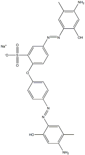 5-[(4-Amino-2-hydroxy-5-methylphenyl)azo]-2-[4-[(4-amino-2-hydroxy-5-methylphenyl)azo]phenoxy]benzenesulfonic acid sodium salt 结构式